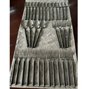 34 Pc Cambridge Stainless Steel set Modern darkened dinner dessert spoons 18/10